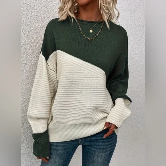 Color Block Ribbed Knit Sweater - Picture 4 of 4